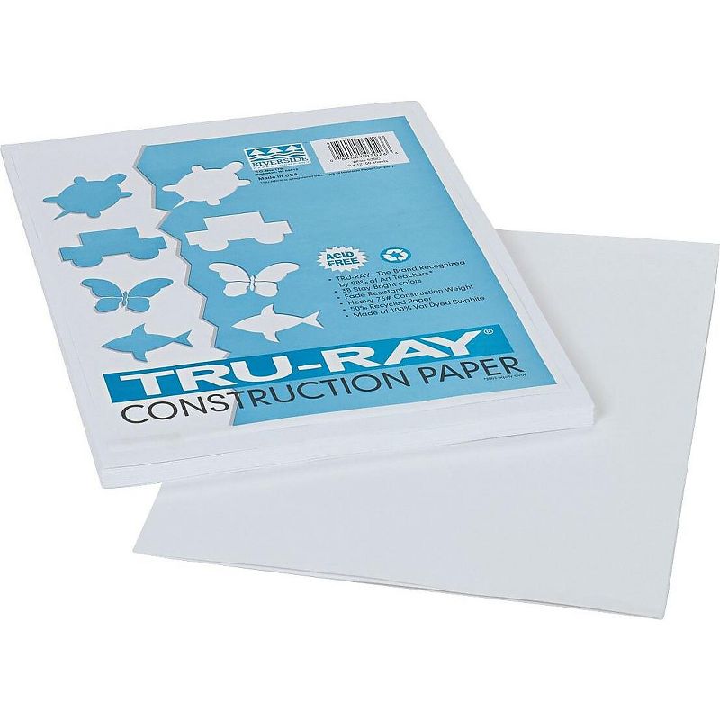 Pacon Tru-Ray 9" x 12" Construction Paper White 50 Sheets (P103026), 2 of 3