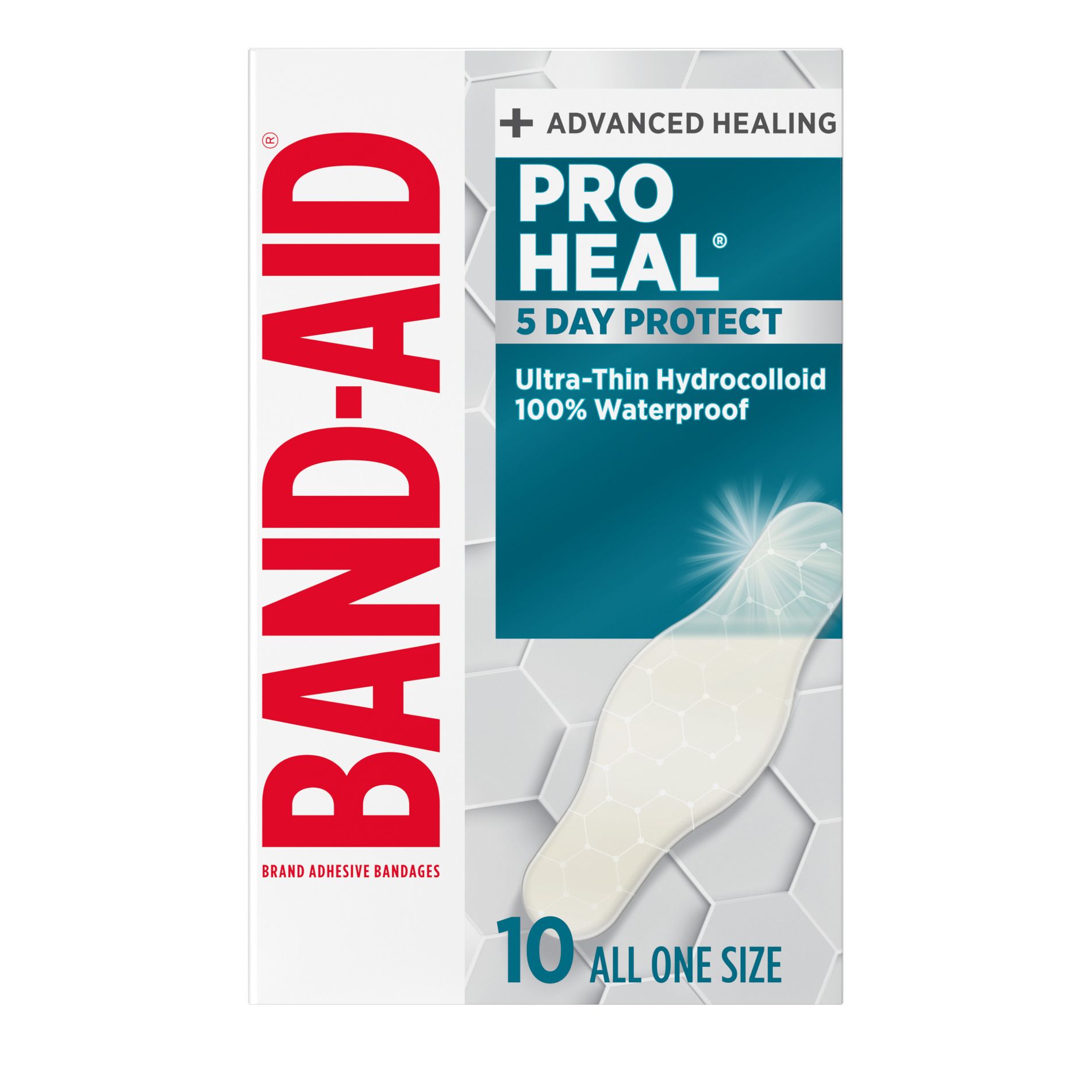 Band-Aid Brand Pro Heal Ultra-Thin Hydrocolloid Adhesive Bandages - Waterproof - 10ct