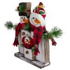 Northlight 16" Snowman Family with Plaid Scarves Table Top Christmas Decoration - 3 of 4