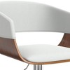 Calinda Adjustable Swivel Barstool White: Mid Century Modern, Bentwood Frame, Linen Upholstery - WyndenHall - 3 of 4