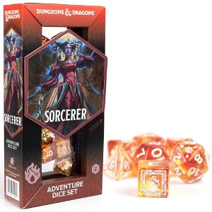 Dungeons & Dragons D&D Adventure Dice: Sorcerer - Orange, 16pc RPG Set - 1 of 4