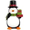 Set of 2 Holiday Penguins Hand Painted Holiday Decor - 3 of 4