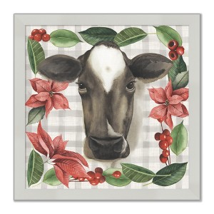 Courtside Market Cow Holiday 8x8 Framed Art Board - 1 of 2