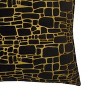 20"x20" Oversize Printed Faux Fur Square Throw Pillow Black/Gold - Edie@Home - 2 of 4