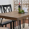 Roundhill Furniture Arroyo Dining Set, Hairpin Dining Table with 4 Cross-back Chairs, Rich Black, 5-Piece - 3 of 4