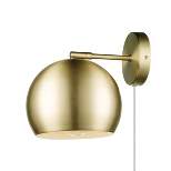 Willow 1-Light Plug-in or Hardwire Matte Brass Wall Sconce - Novogratz x Globe