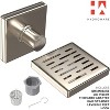 Hydroware Square Shower Drain - C06 Brushed - 6 Inches - 4 of 4