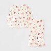 Baby Girls' 2pc Amour Love Floral Fleece Sweatshirt & Pants Set - Off-White - 2 of 4