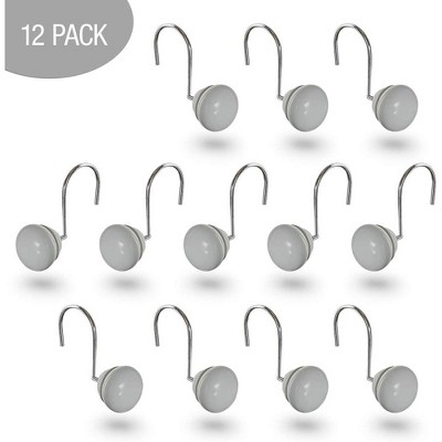Gray Resin Decorative Shower Curtain Hooks Set of 12