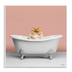 Stupell Industries Orange Cat in Bathtub Wall Plaque Art - 1 of 4