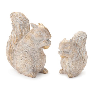 Etched Squirrel with Acorn Figurine (Set of 2)