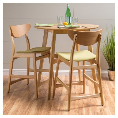 Set of 2 Dark Gray and Natural Oak Counter Height Barstools