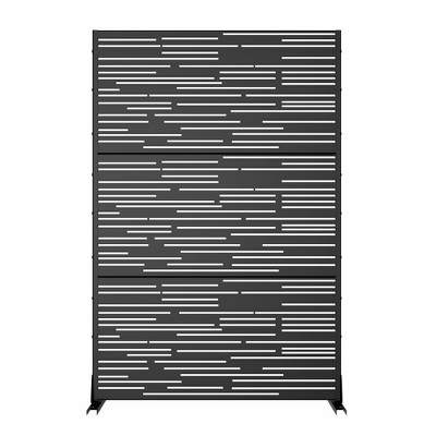 Lirago Metal Outdoor Privacy Screen Freestanding Patio Decorative Screens - 72"x47", Black