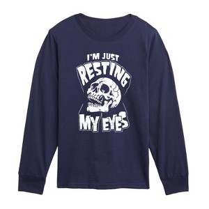 Boys' - Instant Message - Resting My Eyes Long Sleeve Graphic T-Shirt - 1 of 4