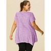 Agnes Orinda Women's Plus Size Ribbed Crew Neck Asymmetrical Hem Flowy Knit Casual Tunic Tops - 3 of 4