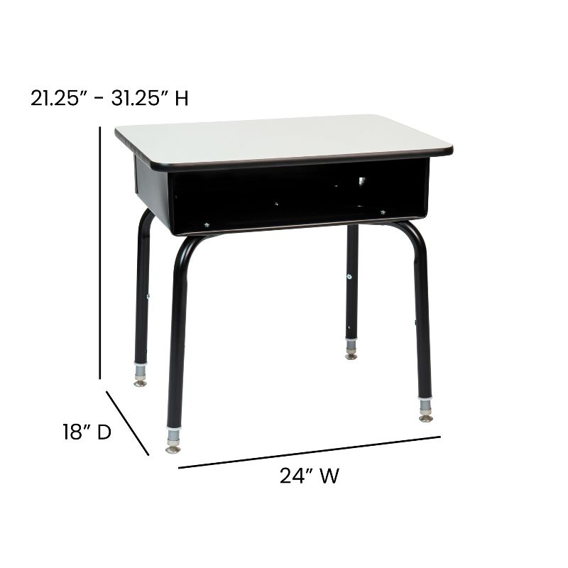 Flash Furniture Student Desk with Open Front Metal Book Box, 6 of 13