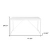 HomeRoots 47" White Wood and Stainless Steel Writing Desk - 3 of 4