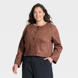 Women's Faux Suede Lady Jacket - A New Day™ - 1 of 3