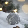 NAYSAYE Party Decoration and Accessories Set of 6 Glass Christmas Ball Ornament for Holiday Celebration, Silver, 3.9"*3.9"*0.09" - 3 of 4