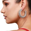 SOHI Women's Crystal Silver Party Hoop Earrings - 4 of 4