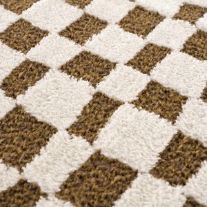 Hauteloom Lajos Brown Checkered Shag Rug - 1 of 4