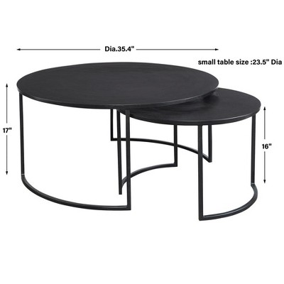 Barnette Black Metal Nesting Coffee Table Set