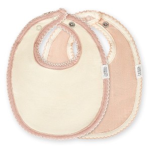 Muslin Baby Bibs | Soft Cotton Teething Bibs for Infant Drips, Drools & Feedings | Waterproof, Adjustable Fit for Newborn Baby | 2 Pack (Multicolor) - 1 of 2