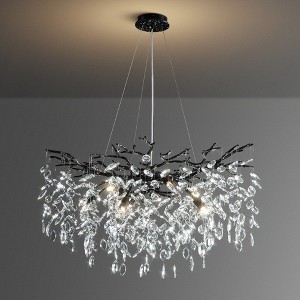 31"Modern Crystal Branch Chandelier - 1 of 4