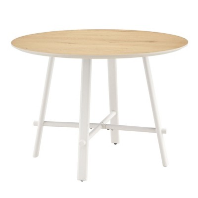 NicBex 42 Inch Round Dining Table with Patterned Tabletop and Metal Legs for Living Dining Room,Conference Room