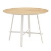 NicBex Dining Table Set for 4 Kitchen Table Modern Simple Round Dining Table Set for 4 MDF Tabletop with 4 White PU Chairs - 2 of 4