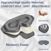 3D Deep Contoured Zero Pressure Sleep Eye Mask for Men and Women, Blackout Blindfold with Adjustable Strap for Travel, Home, Nap , Gray - 4 of 4