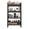 Syemin Utility Storage Shelves Bakers Rack 4-Level Storage Shelves Metal Kitchen Shelves, Kitchen Organizers and Storage, Black, 33.5"*15.8"*55.1" - 2 of 4