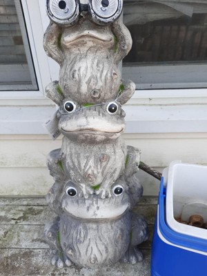 23 Magnesium Oxide Solar Three Stack Frogs With Led Light Statue - Alpine  Corporation : Target