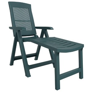 vidaXL Sun Lounger Green Plastic - 1 of 4