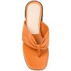 Journee Signature Womens Genuine Leather Francine Slip On Stacked Heel Sandals Cognac 9 - 4 of 4