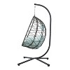 Nestfair 74.8" Outdoor Patio Wicker Swing Egg Chair with Cushion Light Blue - 3 of 4