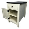 NicBex Farmhouse Nightstand with Charging Station Bedside Table with Barn Door and Drawer End Table for Bedroom, Living Room - 2 of 4