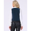 INSPIRE CHIC Women's Steampunk Velvet Sleeveless Button-Down V-Neck Suit Vest - 4 of 4