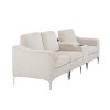 Modular Corduroy Sectional Sofa - 3-Seater Convertible Couch with USB Charging & Cup Holders, Customizable Layout for Living Room - 3 of 4