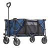 Gorilla Carts 7 Cubic Feet Foldable Collapsible Durable All Terrain Utility Pull Beach Wagon with Oversized Bed and Built In Cup Holders, Blue - image 3 of 4