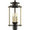 Progress Lighting, Squire Collection, 3-Light Post Lantern, Antique Bronze, Clear Glass Shade - 2 of 4
