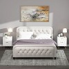 CIPACHO 2 White Modern Bedroom Night Stands with 2 Drawers Wood & Golden Metal Legs Also for Living Room - 4 of 4