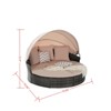 VisioGear Patio Daybed Furniture, 5-Piece Round Conversation Set with Retractable Canopy and Storable Table, Beige, 70.86"*70.86"*55.9" - 2 of 4
