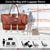 Generic Faux Leather Travel Duffel Bag, Large Weekender Overnight Bag with Shoes Compartment - 3 of 4