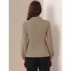 Allegra K Women's Work Peter Pan Collar Long Bishop Sleeve Button Down Shirt - 4 of 4