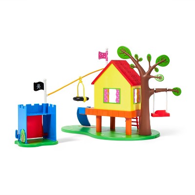 peppa pig's treehouse and george's fort playset