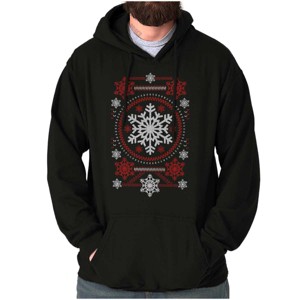 Ugly Christmas Snowflake Pattern Hoodie Sweatshirt Women Men Brisco Brands - 1 of 4