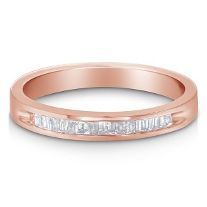 10K Rose Gold over Silver 1/5 Cttw Diamond Channel-Set Stackable Band Ring - 1 of 4