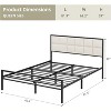 Faux Leather Platform Bed Frame with Upholstered Headboard, Metal Bed Frame with Steel Slats Support, Box Spring Optional, Easy Assembly - 2 of 4