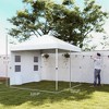 10' x 10' Pop Up Canopy Tent w/ Sidewall, UPF50+ Height Adjustable Instant Sun Shelter w/ Storage Pockets - 3 of 4